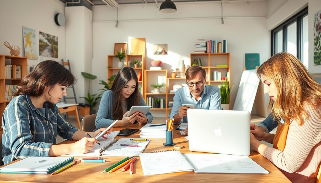 Students working in research laboratory